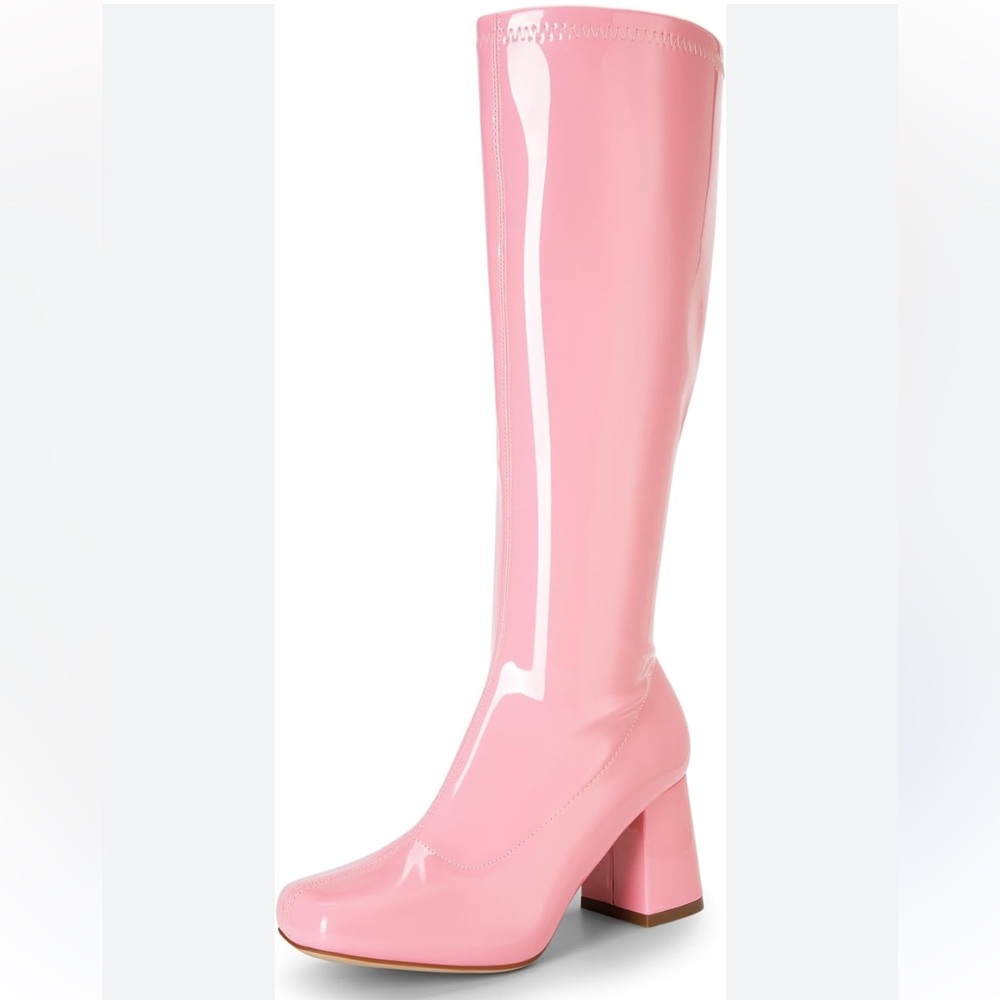 Dream Pairs Women Pink Block chunky Heels Boots Size 7